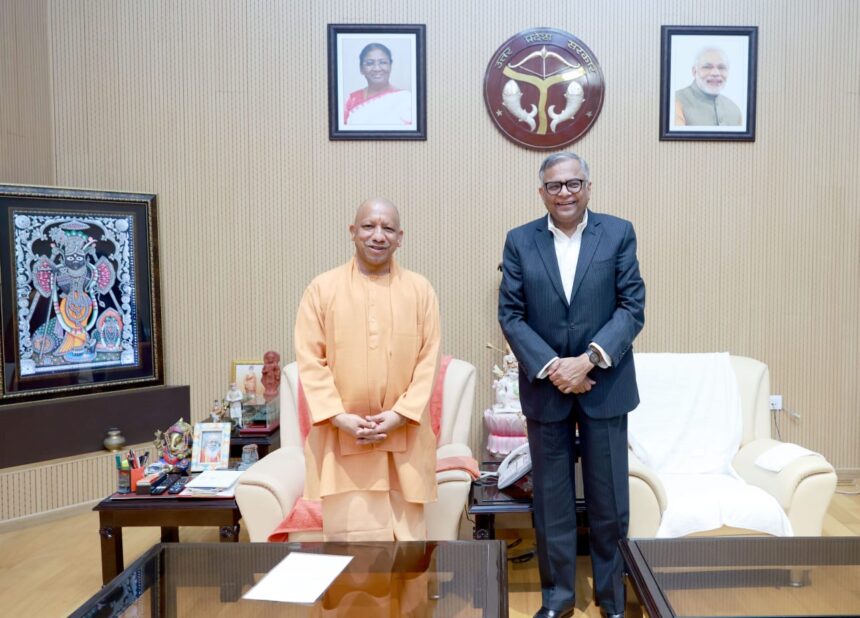 Chief Minister Yogi Adityanath and Tata Group Chairman N Chandrasekaran discussed future proposals.