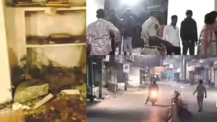 Temple vandalized in Hyderabad, two policemen injured in stone-pelting.