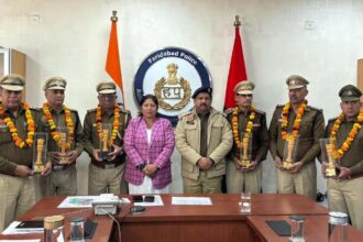 Eight policemen from Faridabad police family retired