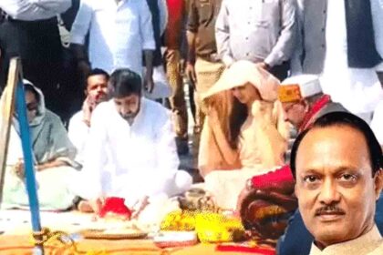 Ajit Pawar's son arrives at Sangam barefoot with his ashes