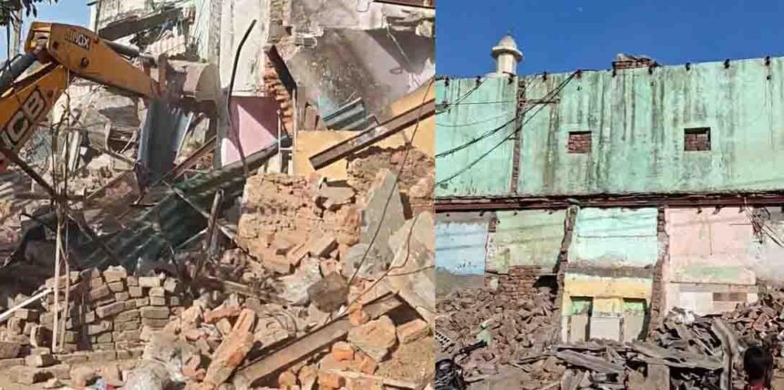 HSVP razes dozens of illegal structures in the path of the Mujesar underpass, mosque granted two days' extension