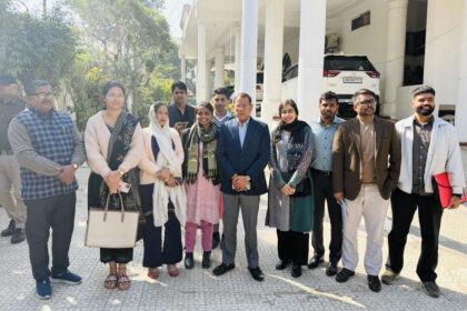 District youth officers made a courtesy call on State Minister Rajesh Nagar