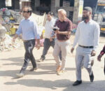 Corporation Commissioner Dhirendra Khadagta inspected Ward 14 and directed the removal of encroachments from under the Bata Bridge.