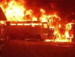 Andhra Pradesh: Bus catches fire after colliding with dumper, 13 burnt alive, 22 injured