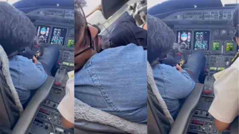 Ajit Pawar's son shared a video in which the plane company owner was seen sleeping in the main pilot seat.