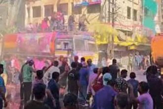 In Indore, missiles sprayed gulal, turning the sky colourful: elephant's trunk