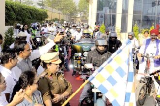 Bike rally organised on the occasion of International Women's Day