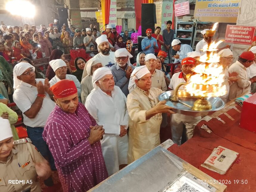 A grand puja of Mata Katyani was held at the Shri Maharani Vaishno Devi Temple, with devotees chanting slogans in praise of the Mother Goddess.