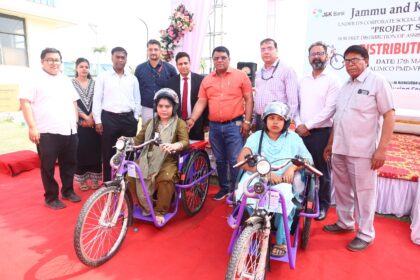 Distribution of Motorized Tricycles to 50 Divyangjans under CSR initiative of J&K Bank Ltd.