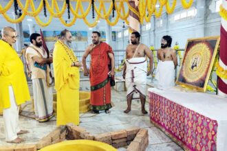 Sri Lakshminarayan Divyadham decorated like heaven for Brahmotsavam