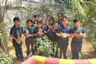 Earth Day was celebrated at KCM Public School, Banchari; students shared the message of environmental protection.