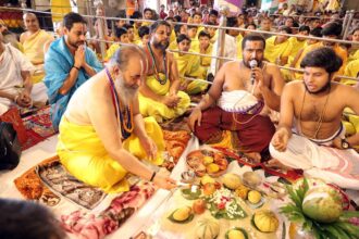The five-day Brahmotsav at Sri Lakshmi Narayan Divyadham started with Sri Sudarshan Nrishimha Maha Yagna