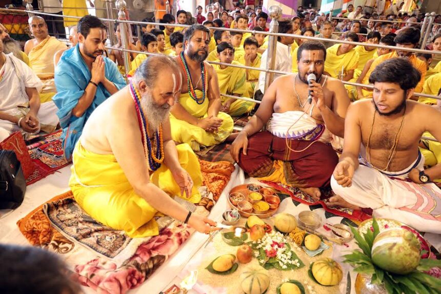 The five-day Brahmotsav at Sri Lakshmi Narayan Divyadham started with Sri Sudarshan Nrishimha Maha Yagna